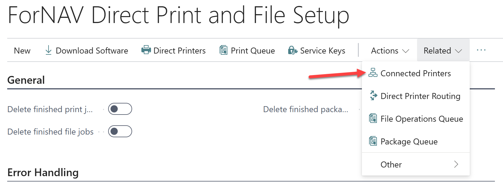 Service printers
